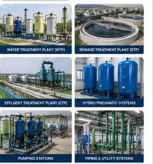 Water treatment, sewage treatment, effluent treatment, hydro pneumatic systems, pumping stations and piping solutions delivered by Techno Enviro Consultants